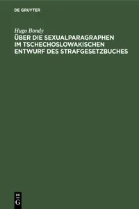 Über die Sexualparagraphen im tschechoslowakischen Entwurf des Strafgesetzbuches_cover