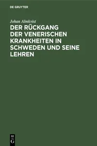 Der Rückgang der venerischen Krankheiten in Schweden und seine Lehren_cover