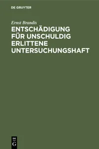 Entschädigung für unschuldig erlittene Untersuchungshaft_cover