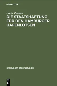 Die Staatshaftung für den Hamburger Hafenlotsen_cover