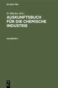 Auskunftsbuch für die chemische Industrie. Halbband 1_cover