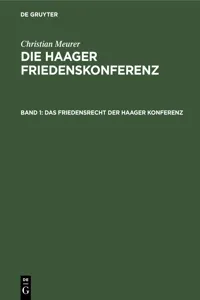 Das Friedensrecht der Haager Konferenz_cover