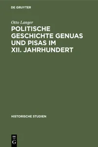 Politische Geschichte Genuas und Pisas im XII. Jahrhundert_cover