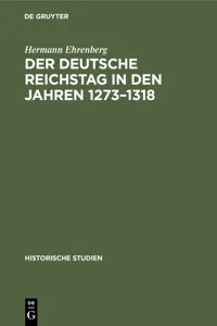 Der Deutsche Reichstag in den Jahren 1273–1318_cover