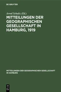 Mitteilungen der Geographischen Gesellschaft in Hamburg, 1919_cover