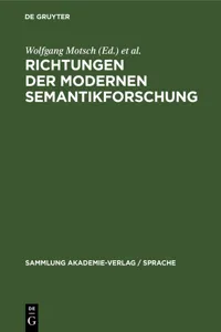 Richtungen der modernen Semantikforschung_cover