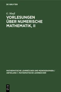 Vorlesungen über numerische Mathematik, II_cover