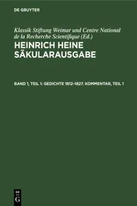 Gedichte 1812–1827. Kommentar, Teil 1_cover