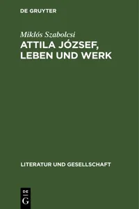 Attila József, Leben und Werk_cover