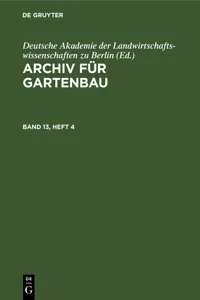 Archiv für Gartenbau. Band 13, Heft 4_cover