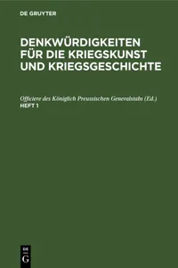 Denkwürdigkeiten für die Kriegskunst und Kriegsgeschichte. Heft 1_cover