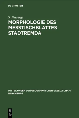 Morphologie des Meßtischblattes Stadtremda