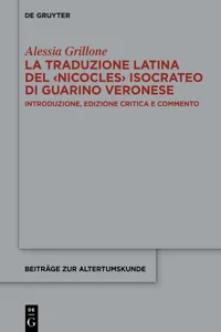 La traduzione latina del ‹Nicocles› isocrateo di Guarino Veronese_cover