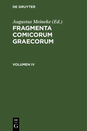 Fragmenta Poetarum Comoediae Novae