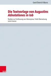 Die Textvorlage von Augustins Adnotationes in Iob_cover