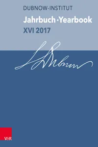 Jahrbuch des Dubnow-Instituts / Dubnow Institute Yearbook XVI/2017_cover