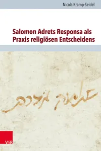 Salomon Adrets Responsa als Praxis religiösen Entscheidens_cover