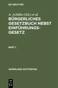 Bürgerliches Gesetzbuch nebst Einführungsgesetz_cover