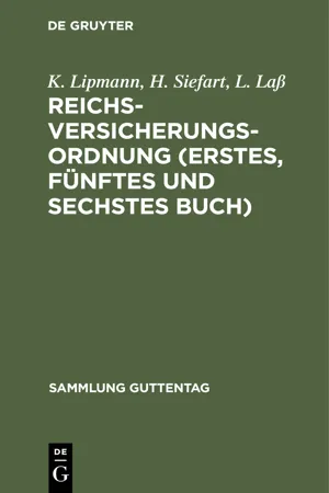 Reichsversicherungsordnung (Erstes, fünftes und sechstes Buch)