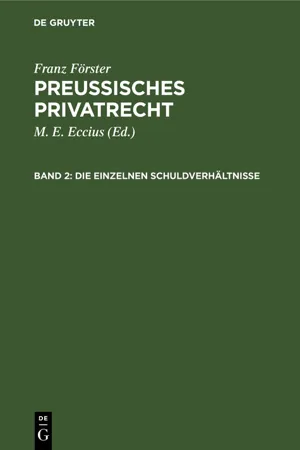 Die einzelnen Schuldverhältnisse