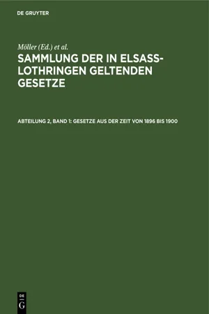 Gesetze aus der Zeit von 1896 bis 1900