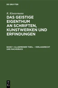 Allgemeiner Theil. – Verlagsrecht und Nachdruck_cover