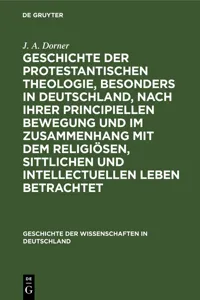 Geschichte der protestantischen Theologie, besonders in Deutschland, nach ihrer principiellen Bewegung und im Zusammenhang mit dem religiösen, sittlichen und intellectuellen Leben betrachtet_cover