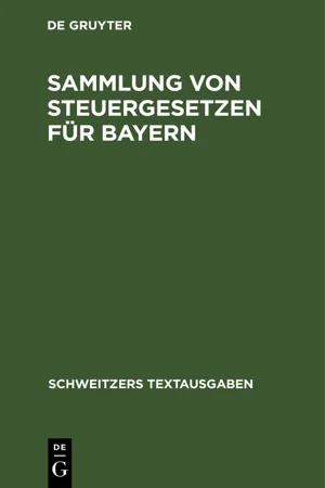 Sammlung von Steuergesetzen für Bayern