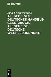 Allgemeines Deutsches Handelsgesetzbuch. Allgemeine deutsche Wechselordnung_cover