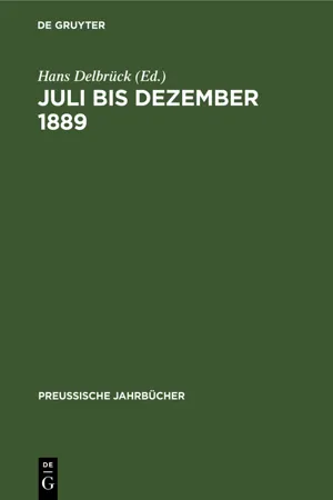 Juli bis Dezember 1889