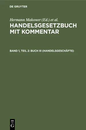 Buch III (Handelsgeschäfte)