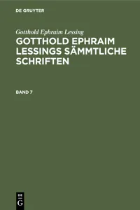 Gotthold Ephraim Lessing: Gotthold Ephraim Lessings Sämmtliche Schriften. Band 7_cover