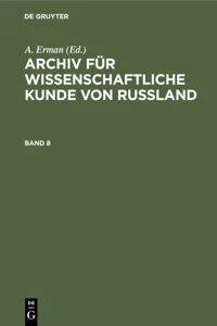 Archiv für wissenschaftliche Kunde von Russland. Band 8_cover