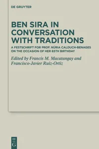 Ben Sira in Conversation with Traditions_cover