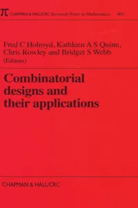Combinatorial Designs and their Applications_cover