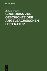 Grundriss zur Geschichte der angelsächsischen Litteratur_cover