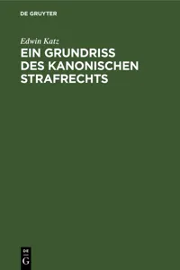 Ein Grundriss des kanonischen Strafrechts_cover