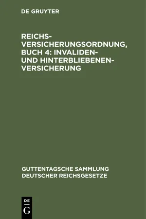Reichsversicherungsordnung, Buch 4: Invaliden- und Hinterbliebenen-versicherung