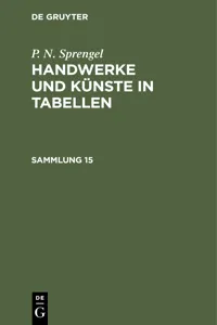 P. N. Sprengel: Handwerke und Künste in Tabellen. Sammlung 15_cover