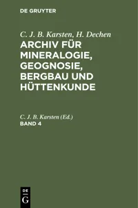 C. J. B. Karsten; H. Dechen: Archiv für Mineralogie, Geognosie, Bergbau und Hüttenkunde. Band 4_cover