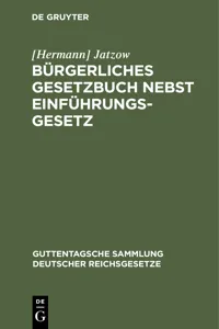 Bürgerliches Gesetzbuch nebst Einführungsgesetz_cover