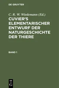 Cuvier's Elementarischer Entwurf der Naturgeschichte der Thiere. Band 1_cover