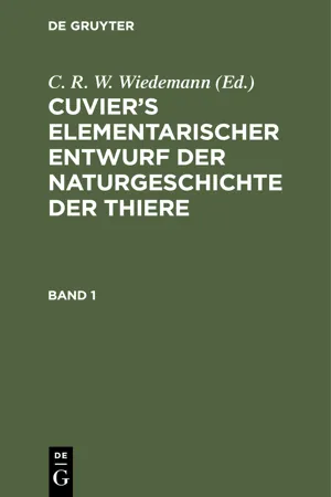 Cuvier's Elementarischer Entwurf der Naturgeschichte der Thiere. Band 1