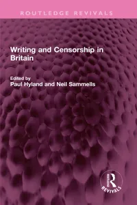 Writing and Censorship in Britain_cover