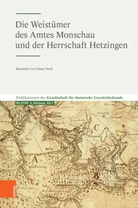 Die Weistümer des Amtes Monschau und der Herrschaft Hetzingen_cover