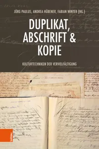 Duplikat, Abschrift & Kopie_cover