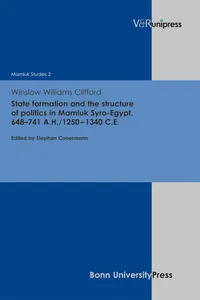 State formation and the structure of politics in Mamluk Syro-Egypt, 648–741 A.H./1250–1340 C.E.