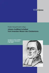 Johann Gottfried Scheibel. Vom innersten Wesen des Christentums_cover