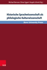 Historische Sprachwissenschaft als philologische Kulturwissenschaft_cover