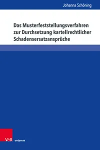 Das Musterfeststellungsverfahren zur Durchsetzung kartellrechtlicher Schadensersatzansprüche_cover